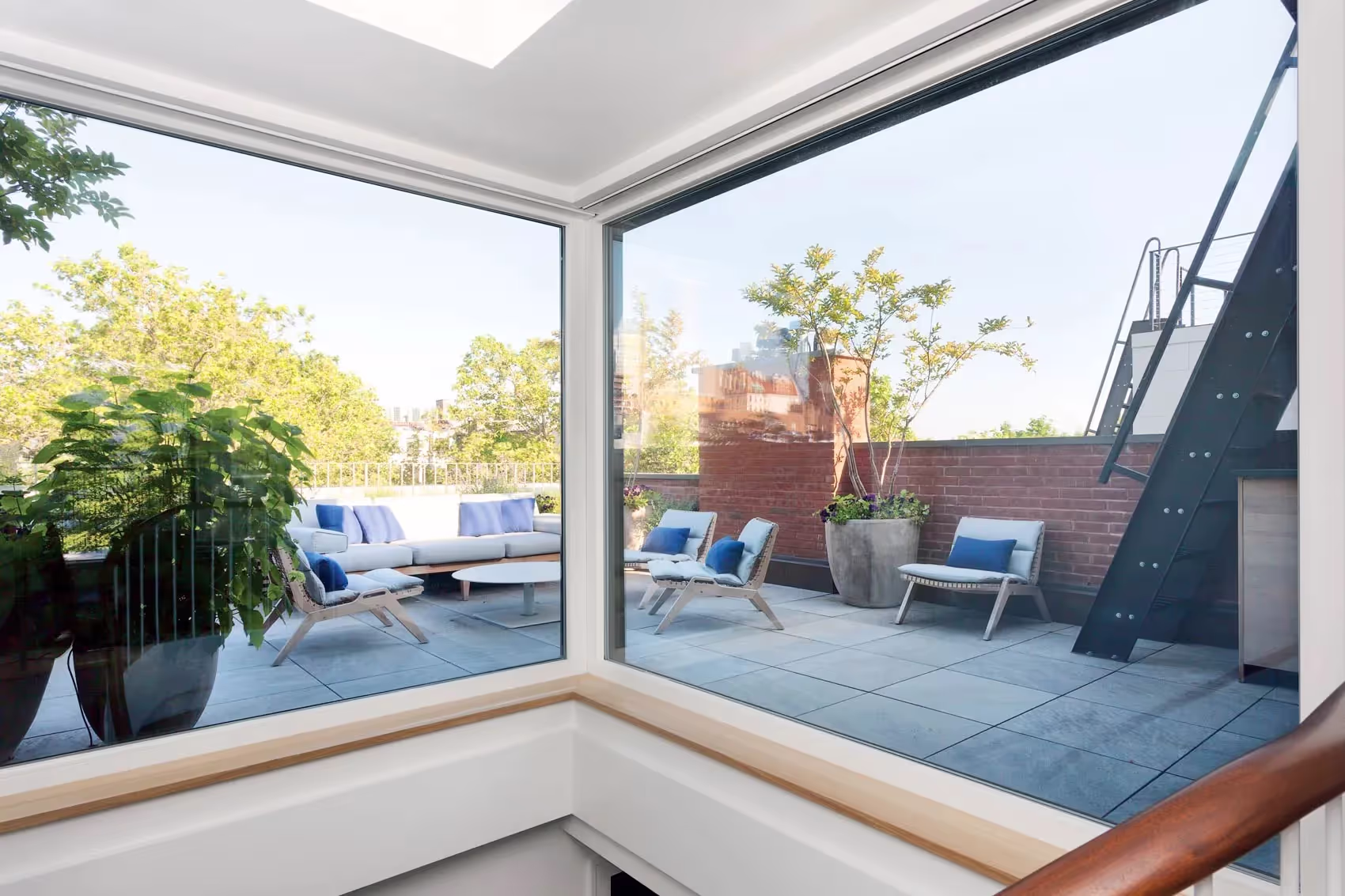 Large fixed glass wall
