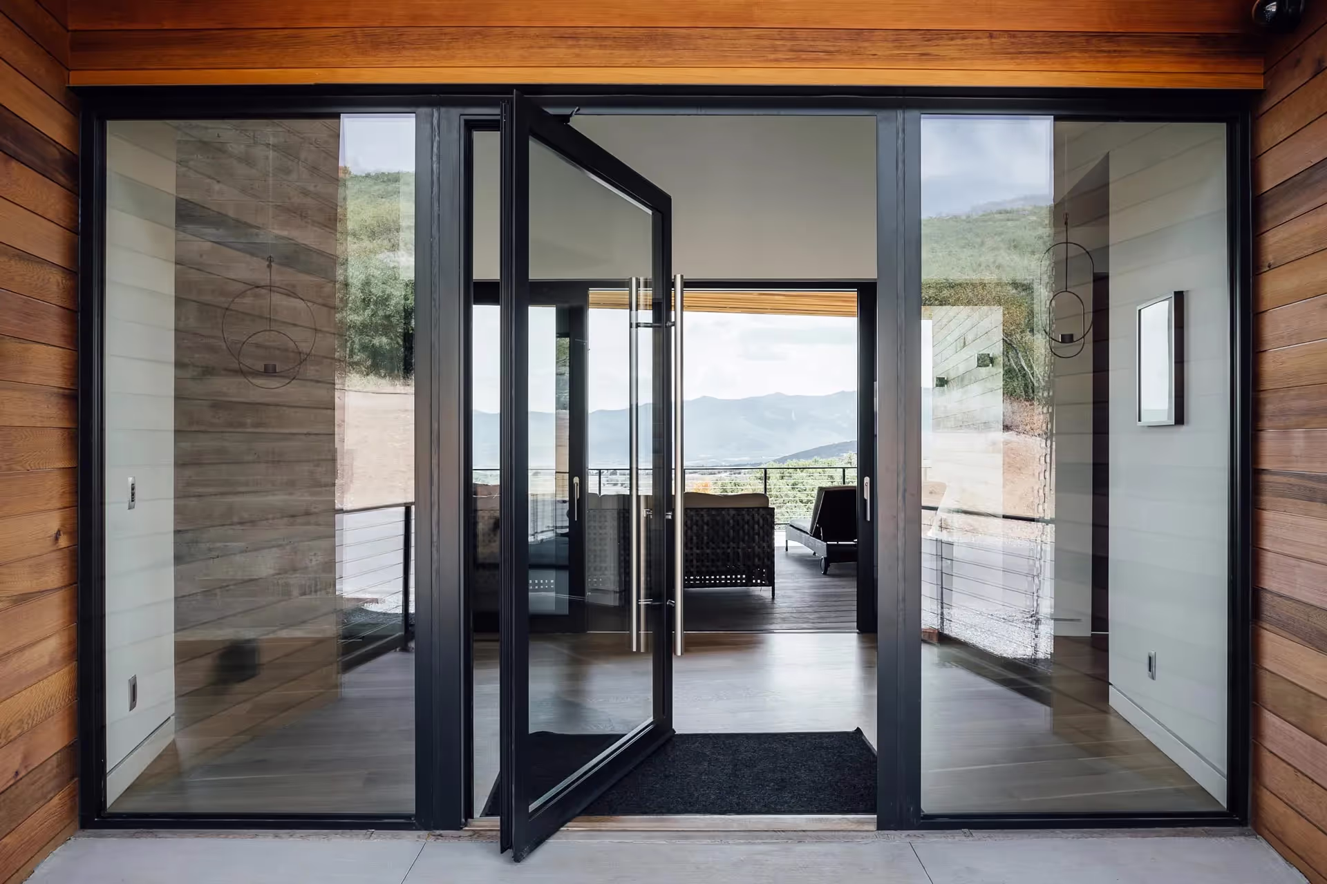 Zola pivot door on a home entrance