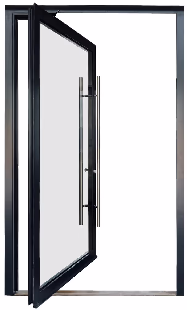 Pivot door cross-section